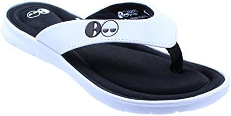 white memory foam flip flops