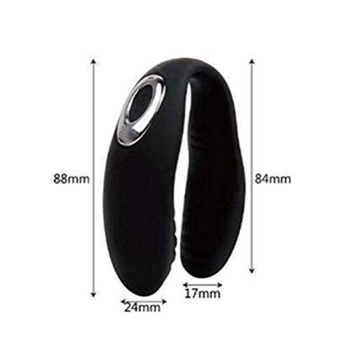Liwez U-Shape Couple Love Stimulation Promote Toys Multi-Speed Bed Sport Tool Rechargeable Silicone Couples (Black) - Thumbnail 2