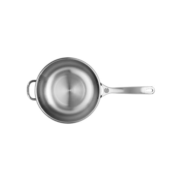 Le Creuset 3.5 qt. Stainless Steel Saucier Pan with Lid and Helper