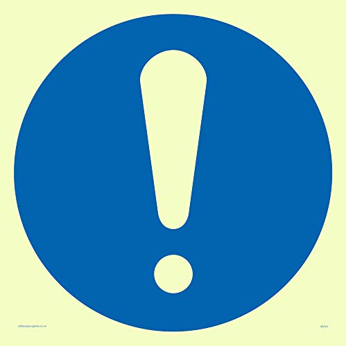 Viking Schilder mv321-s20-p Ausrufezeichen Symbol Zeichen, halbstarr nachleuchtend Kunststoff, 200 mm H x 200 mm W