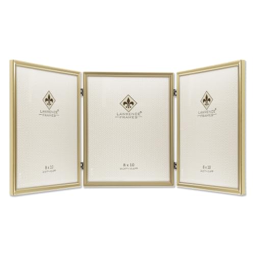 Lawrence Frames Bead Border Design, 8 x 10 Triple, Satin Gold