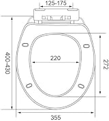 BARGAIN FACTORY White Soft Close Heavy Duty Toilet Seat Adjustable Hinges Oval view 2