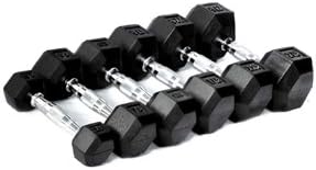 CFF Rubber Hex Dumbbell- 105lbs - (Single Dumbbell)