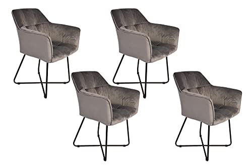 SAM Kirin - Sedia per sala da pranzo, in metallo, 81,5 x 61 x 61 cm, colore: Antracite