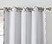 HLC.ME Lattice Print Thermal Grommet Blackout Patio Door Window Curtain for Sliding Glass Door - Platinum White & Grey - 100