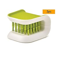 2Pcs Blade Brush Knife and Cutlery Cleaner Green Brush Bristle Scrub for Kitchen Washing Non-Slip by Lucky Shop1234