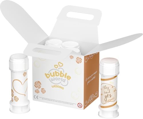 - Wedding Terra - Pompas de Jabón Boda 6 x 60 ml - Tubos Blancos con Soplador Integrado - Detalle Boda Regalo Invitados - Made in Italy