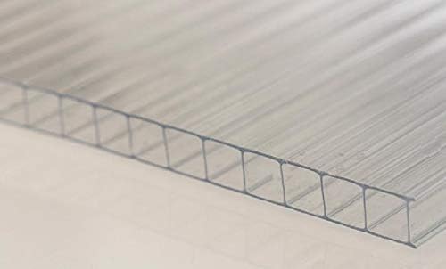 Teknorm 8mm Polycarbonate Roofing Sheet Clear Various Size 10 Year Warranty Double Sided UV Protection (Width: 2.10m x Length: 1.40m) for Greenhouse Canopy Carport Cold (ONLY available mainland UK)