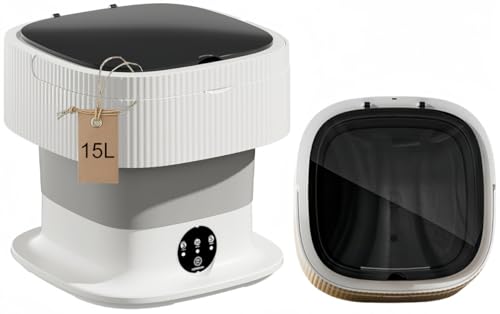 Photo 1 of Portable Washing Machine, Mini Washer 15L High Capacity with 3 Modes Deep Cleaning for Underwear, Baby Clothes, or Small Items, Foldable Washing Machine for Apartments, Camping, Travel (Grey)