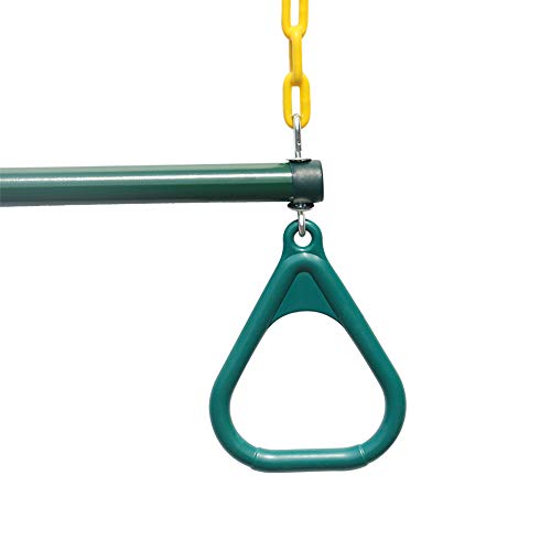 18" Trapeze Swing Bar Rings - 48" Heavy Duty Plastic Coated Chains - Swing Set Accessories with 2 Locking Carabiners
