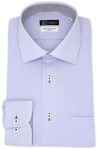 i-Shirt(アイシャツ) 完全ノーアイロン ストレッチ 吸水速乾 リラックスフィット 長袖 胴回りゆったり L~8Lサイズ アイシャツ ワイシャツ ノンアイロン 形態安定 メンズ サックス リラックスフィット 長袖セミワイド チェック M15123001581 首回り41cm×裄丈84cm