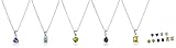Sterling Silver Peridot, Garnet, Amethyst, Blue Topaz and Citrine Stud Earrings and Pendant Necklace