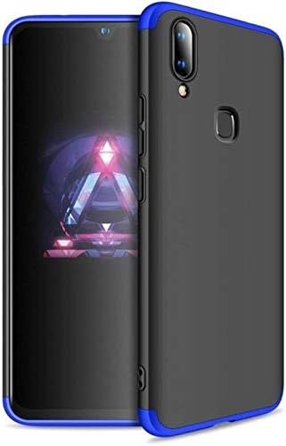 Sajni Creations 3 in 1 Double Dip Back Case Cover for Huawei Y9 2019 (Black Blue)