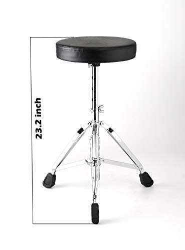 G Ganen Thick Padded Foldable Drum Throne Saddle Stool Adjustable Height No-slip Black - Thumbnail 2