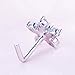 20g Sterling Silver L Shaped 6mm cz Flower Nose Bone Stud Rings