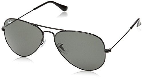 Ray-Ban RB 3025 L2823 58 Unisex Aviator Large Black Metal Green G-15 Lens Sunglass