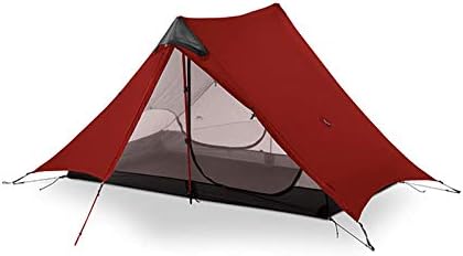 3F UL GEAR Lanshan 2 Person Outdoor Ultralight Camping Tent 3 Season Professional 15D Silnylon Rodless Tent Red