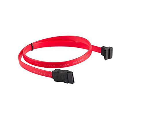 lanberg CA-SASA-12CU-0050-R Sata Data III Connector (7 Pin) to SATA Data III with Angled Socket (7 Pin) Cable 50 cm Red