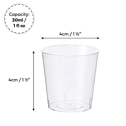 MATANA 500 Crystal Clear Plastic Shot Glasses 1oz, Mini Shot Glasses