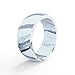 Men's White Marble Classic Q Silicone Ring Size 11