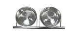 Lucky Dog Stainless Steel Double - Fixed Position Food & Water Pet Bowls (21in. x 8in. X 5in.)