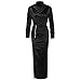 Women’s Split Bodycon Dress – Ladies Elegant Pleated High Waist Long Sleeve Maxi Dress for Wedding Formal Partythumb 2