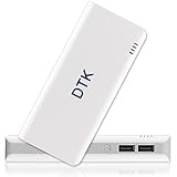 Dtk T12k 12000mah External Battery Power Bank, Portable Charger Backup Pack with Powerful Dual USB with Flashlight For iPhone 6s 6 Plus, iPad and Samsung Galaxy and Other Phones Tablets