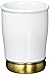 InterDesign York Ceramic and Metal Tumbler, Makeup Brush Toothbrush Holder Cup for Bathroom, Countertop, Desk, Dorm, College, and Vanity, 3.25