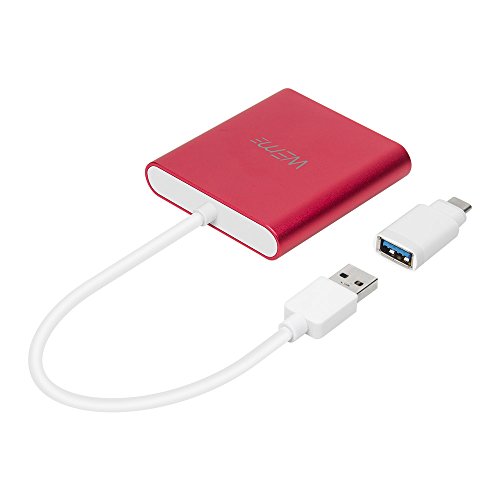 WEme Compact Flash CF Card Reader, Aluminum SuperSpeed USB 3.0 Multi Ports Micro SD Card Adapter with USB-C OTG Converter for Sandisk SDXC/SDHC Card and Laptop, Tablet, Phone, MacBook Pro/Air, iMac