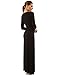 PattyBoutik Women's 3/4 Sleeve Faux Wrap Maxi Dress (Black L)