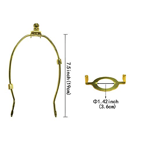 8" TooToo Star Brass Lamp Harp And E26 Light Base UNO Fitter Adapter