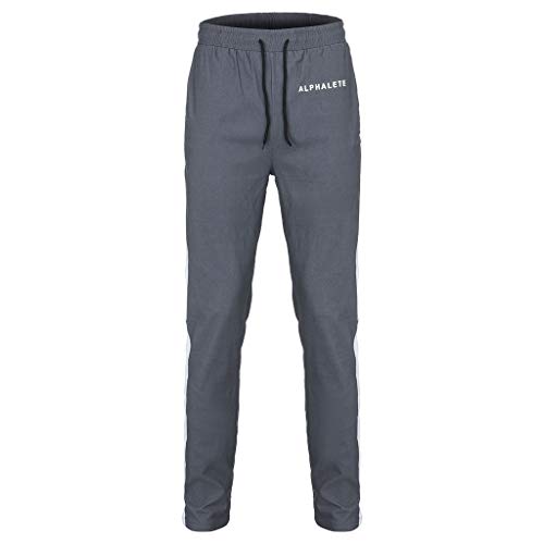 PLENTOP Men's Activewear,Shorts for Men Cotton Casual, Men's New Leisure Tight Printed Trousers Fashion Comfortable Sports Pants Gray - Thumbnail 3