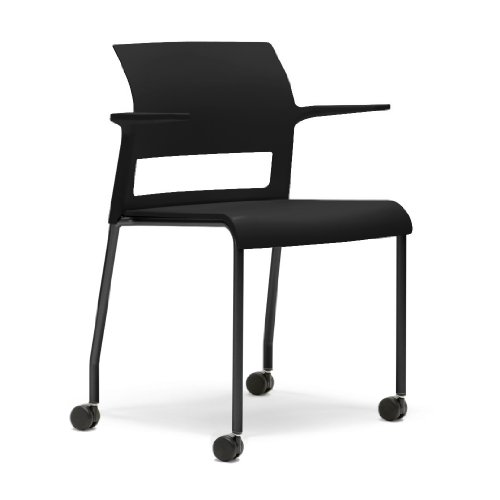 Steelcase Black Plastic Back Move Chair with Black Plastic Seat