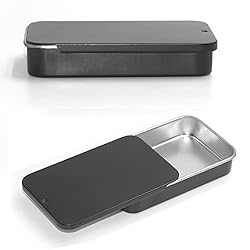 Gere 6 Pack Metal Rectangular Sliding Lid Tin Boxes