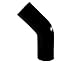 HPS HTSEC45-175-BLK Silicone High Temperature 4-ply Reinforced 45 degree Elbow Coupler Hose, 75 PSI Maximum Pressure, 4