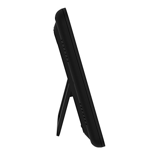 image for Marathon CL030067BK Slim Atomic Full Calendar Clock with Large 3.25