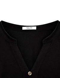 Diphi LiLi Vestidos de mujer con cuello en V Camisa de manga larga con botones Vestido floral