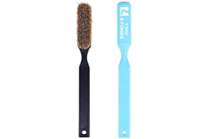 TWO STONES Climbing Chalk Brush with Thick Ultra Durable Boar's Hair Bristles, Bouldering Brush with Ergonomic Handle Portable with Climbing Chalk Bag(Not Included) for Climbing Wall Holds