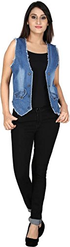 trendy frog women rough look deinm light shrug, blue,