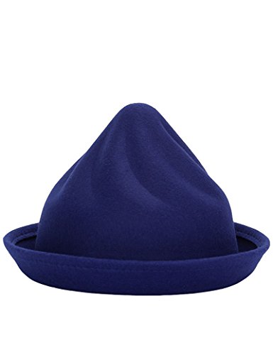 Lujuny Ice Cream Bowler Hat â€“ Cute Wool Trendy Derby Cap With Roll-up Brim For Men Women (Blue)