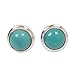 NOVICA Reconstituted Turquoise .925 Sterling Silver Stud Earrings, Blue Moons'