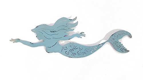 Hobby Lobby Nautical Blue Mermaid Metal Wall Home Decor With Detailed