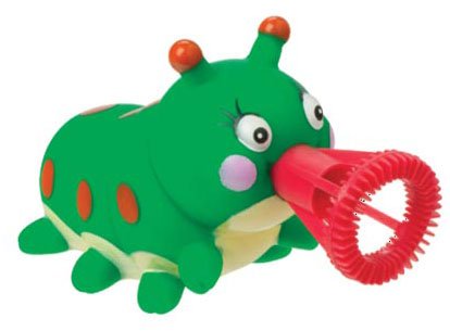 Animal Bubble Blower Toy - Dip and Squeeze - No Blowing Needed! (Green Caterpillar)