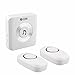 Wireless Doorbell Operating At Over 500-feet Range with 52 Chimes, 1 Receiver and 2 Remote Transmitter(No Batteries Required for Receiver）