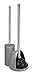 mDesign Slim Toilet Bowl Brush and Plunger Combo for Bathroom Storage - Gray