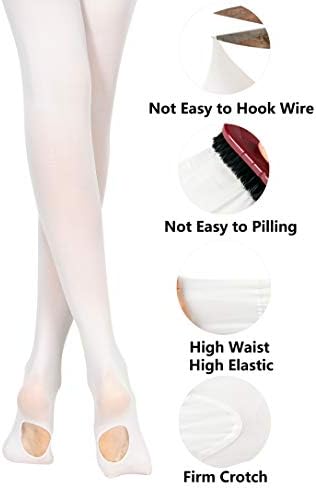 MOLLDAN Girls' Dance Ballet Tights for Women Pro Ultra Soft Convertible Transition Tight(Toddler/Little Kids/Adult/Student/Big Kid)