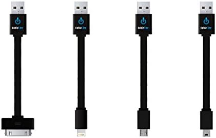 CableLinx Value Pack of 4 USB Charge and Sync 3.5" Cables - Black