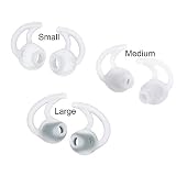 3 Pairs (S, M, L) Replacement Mix Bose StayHear Silicone Tips Compatible Bose QC30 QuietControl 30 QC20 SIE2 IE3 IE2 MIE2 MIE2I in-Ear Earphones (White)
