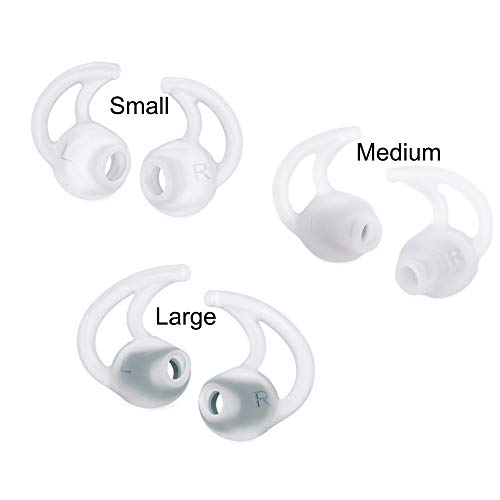 3 Pairs (S, M, L) Replacement Mix Bose StayHear Silicone Tips Compatible Bose QC30 QuietControl 30 QC20 SIE2 IE3 IE2 MIE2 MIE2I in-Ear Earphones (White)