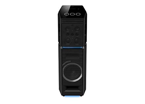 Panasonic SC-UA90GW-K Party Tower Speaker (2000W) RMS with 4GB Memory, CD Player &amp; Karaoke (Black)